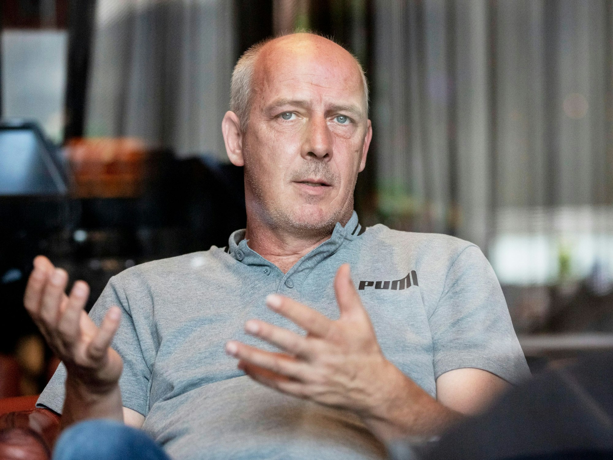 Mario Basler bei einem Interviewtermin mit der Deutschen Presse-Agentur am 27.08.2019.