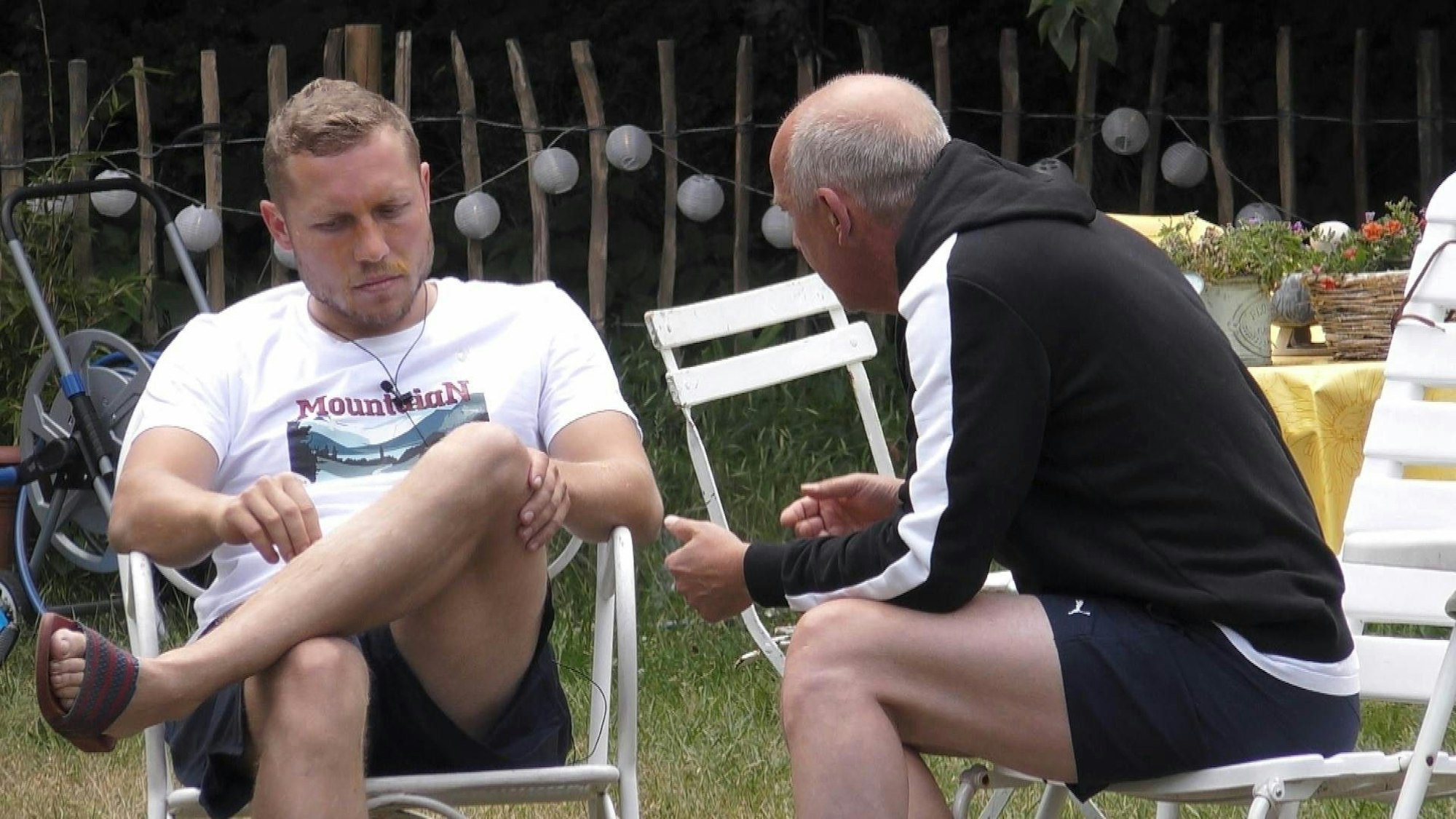 Patrick Romer, hier gemeinsam mit Mario Basler im „Sommerhaus der Stars“