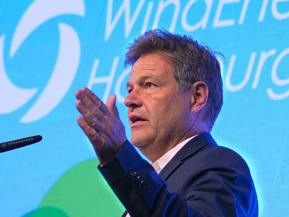 Robert Habeck bei der Eröffnung der Messe WindEnergy Hamburg.