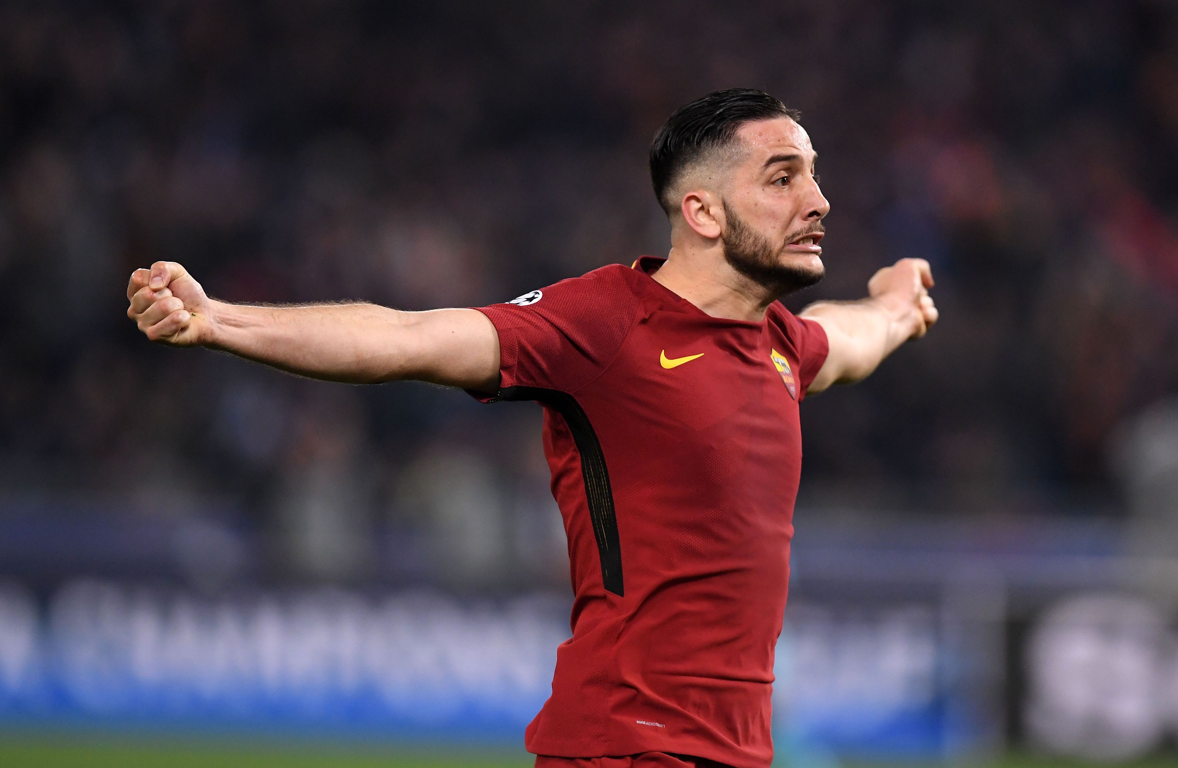Kostas Manolas von Rom jubeln nach einem Tor.
