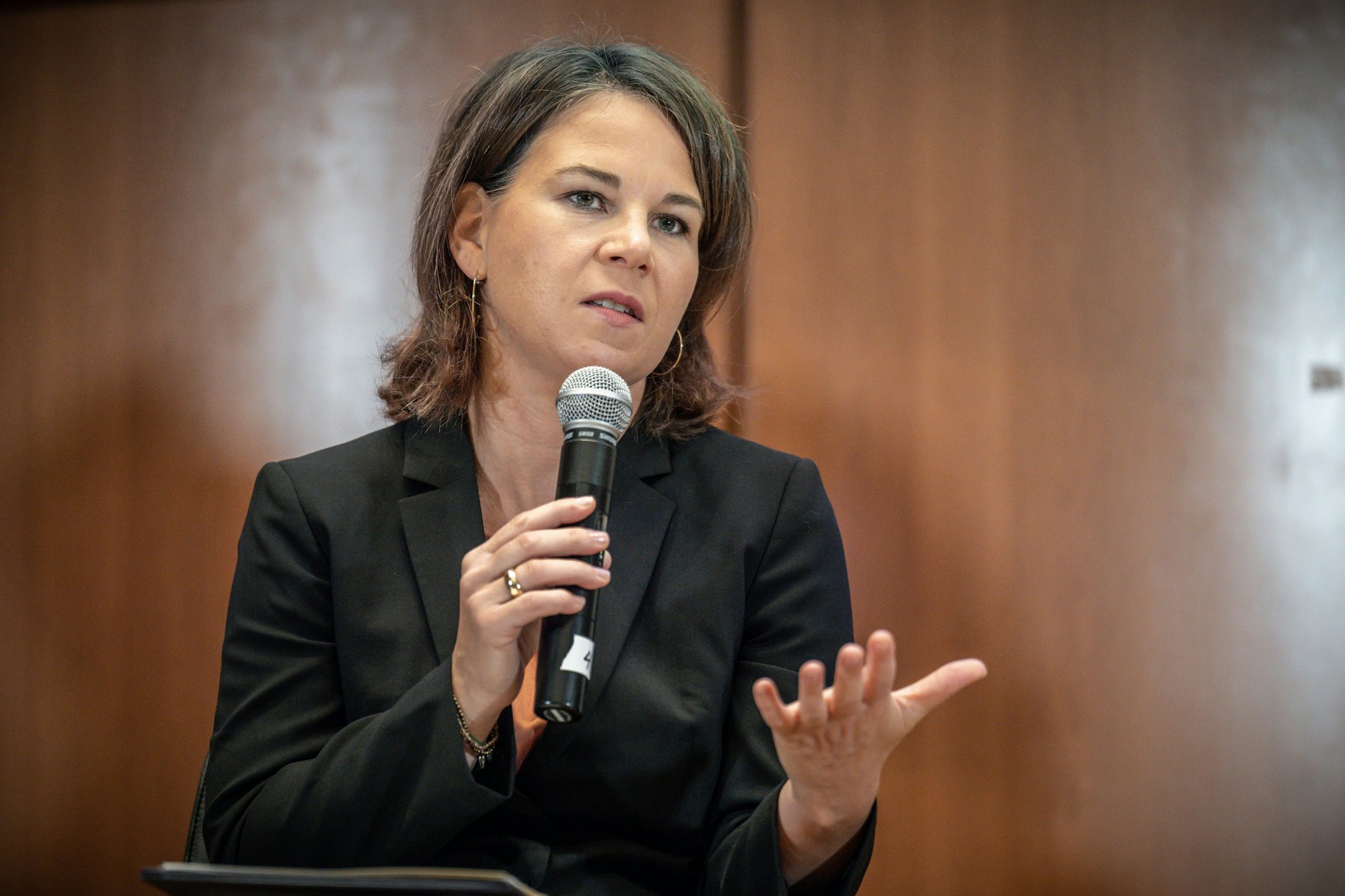 Annalena Baerbock (Bündnis90/Die Grünen), Außenministerin, spricht bei einer Diskussion zu Feministischer Außenpolitik am Rande der Generaldebatte der UN-Vollversammlung.