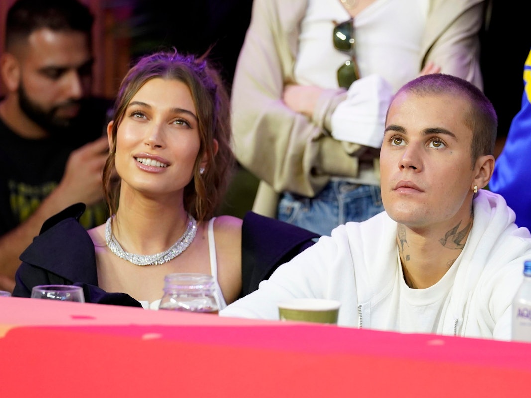 Hailey und Justin Bieber am 13. Februar 2022 beim Super Bowl in Inglewood.