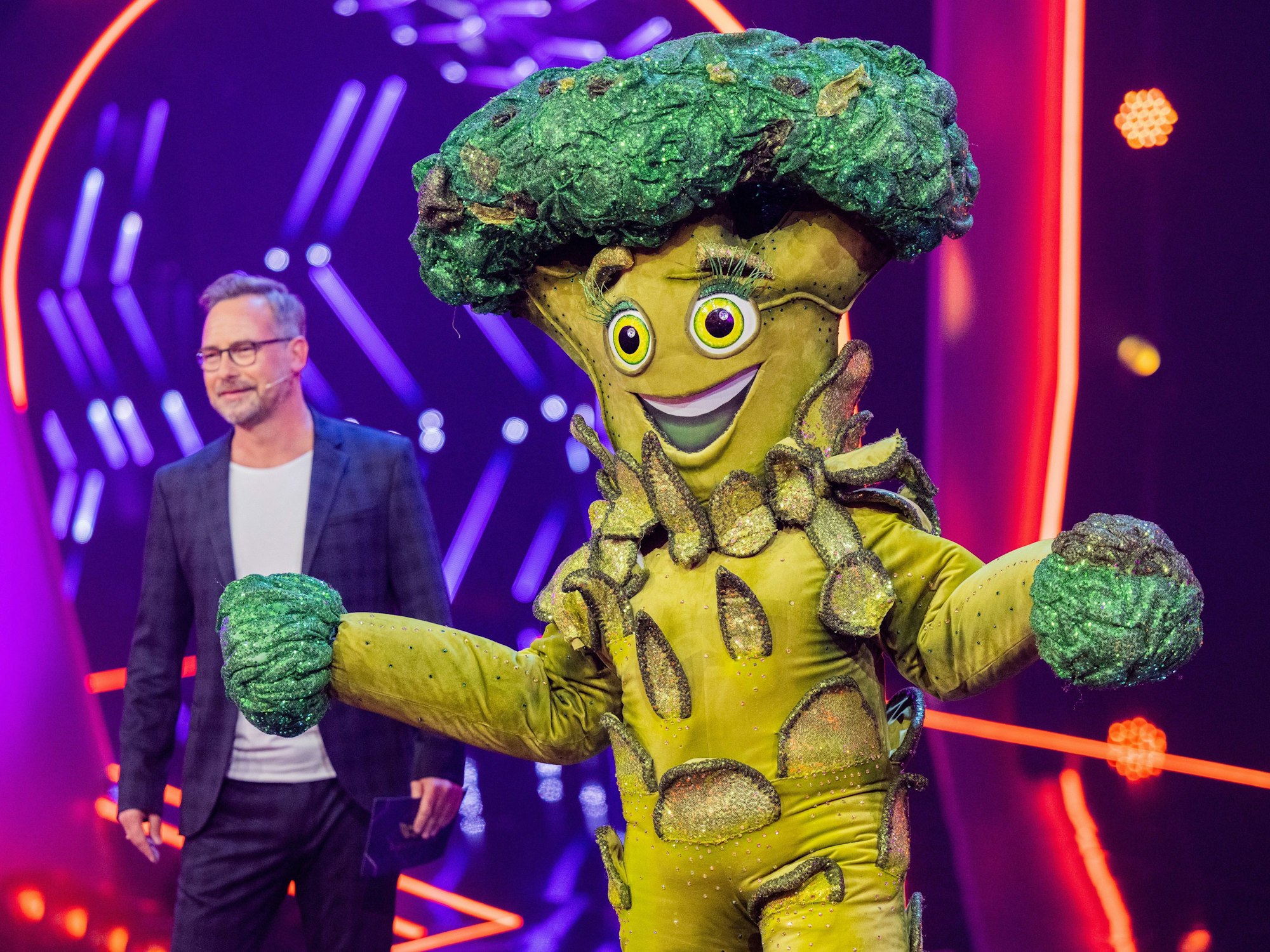 „Der Brokkoli“ hier auf der „The Masked Singer“-Bühne.