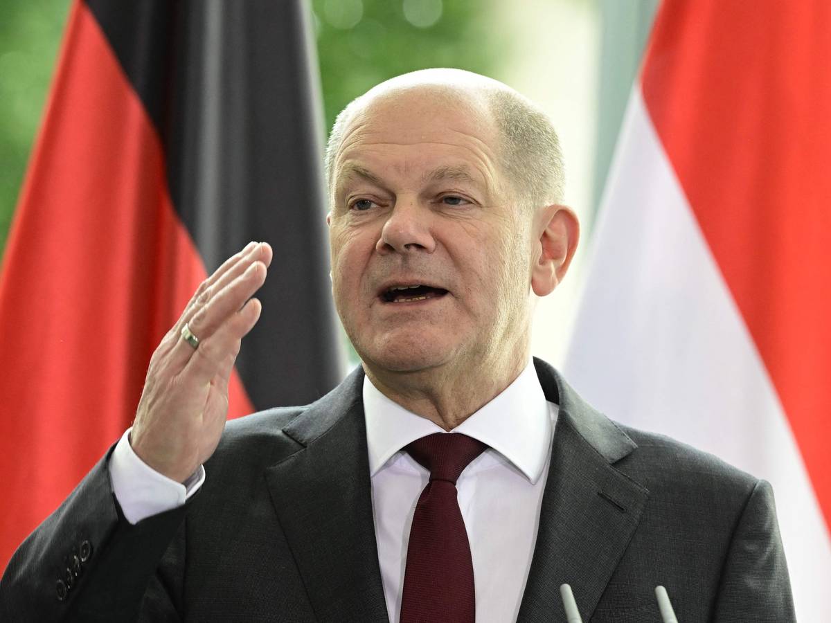 Der deutsche Bundeskanzler Olaf Scholz bei einer Pressekonferenz Anfang Oktober 2022.