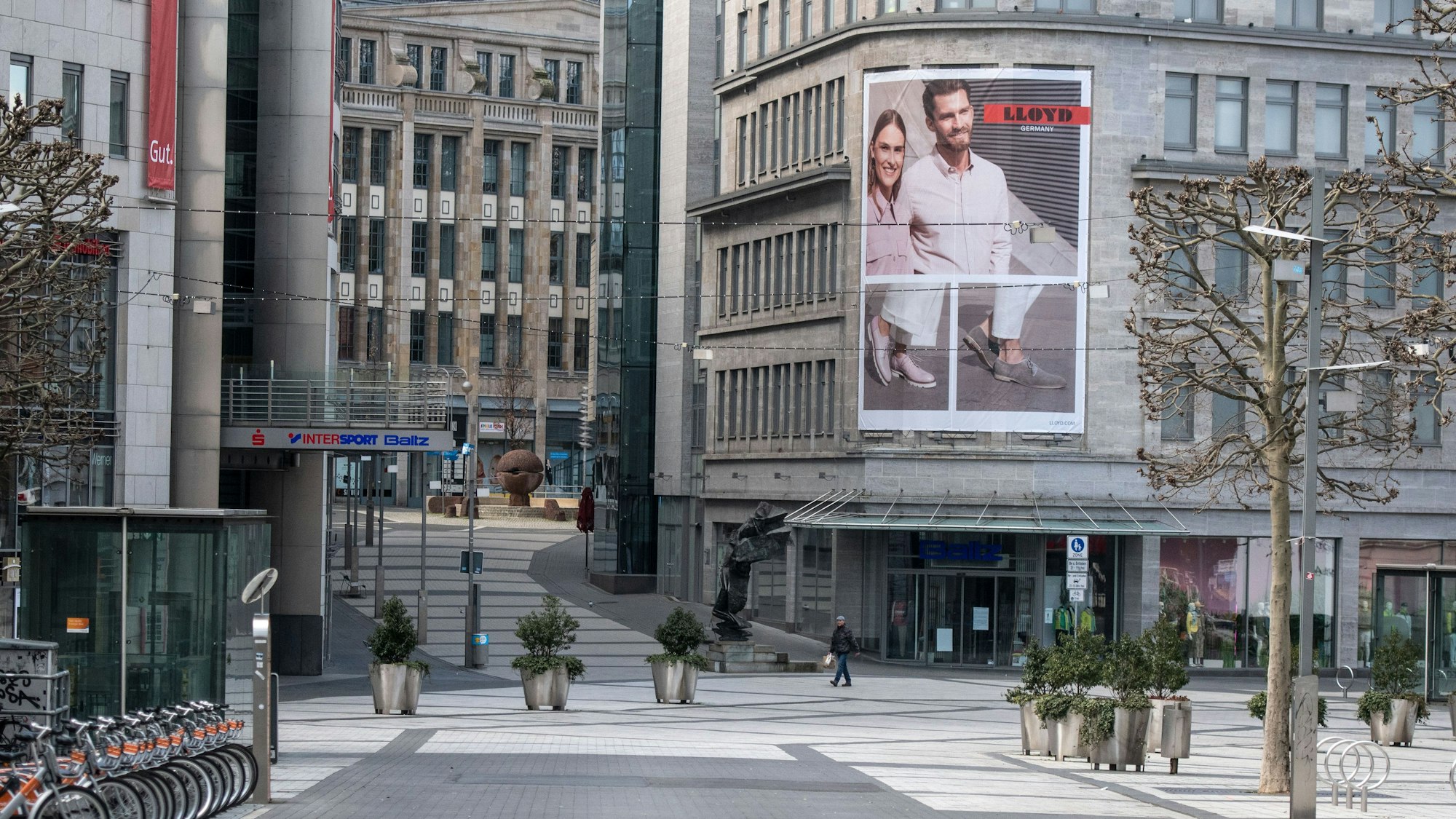 Die leergefegte Bochumer Innenstadt.
