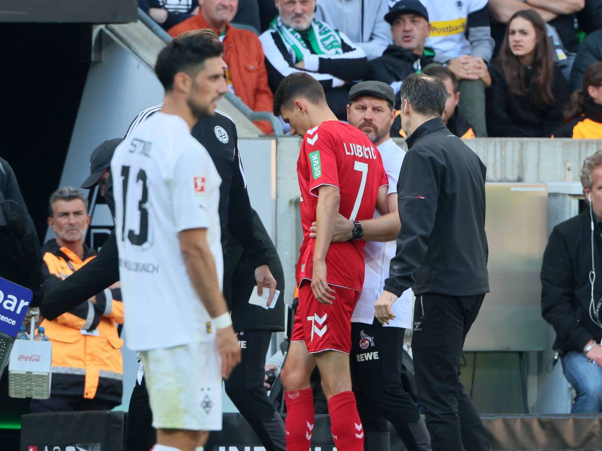 Dejan Ljubicic wurde beim 2:5 des 1. FC Köln in Mönchengladbach am Sonntag (9. Oktober 2022) verletzt ausgewechselt.