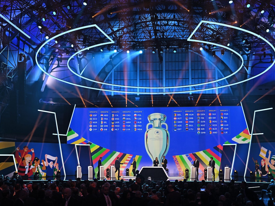 Die zehn Gruppen für die Qualifikation zur Fußball-Europameisterschaft 2024 im Überblick.