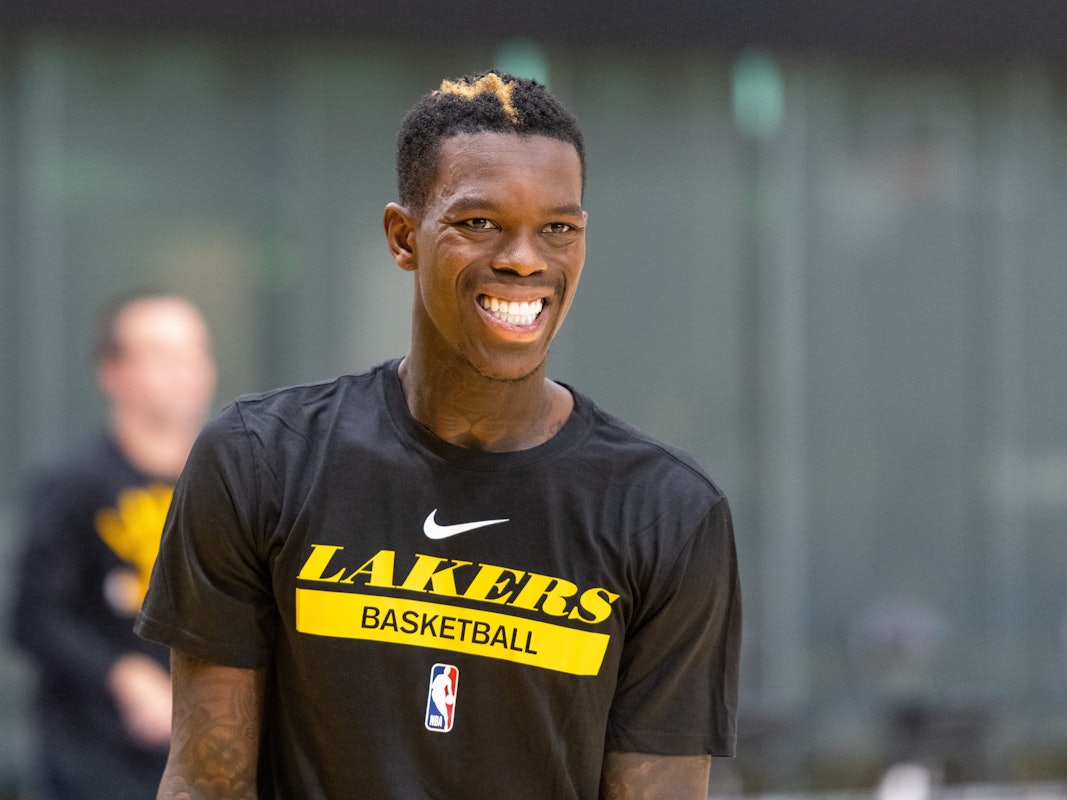 Dennis Schröder während einer Trainingseinheit der Los Angeles Lakers.