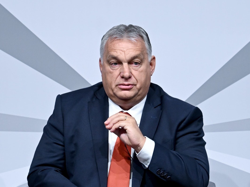 Ungarns Ministerpräsident Viktor Orbán spricht am 11. Oktober 2022 in Berlin