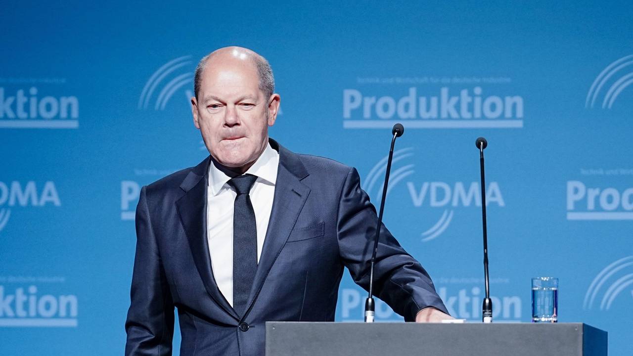 Olaf Scholz beim 13. Deutschen Maschinenbaugipfel in Berlin.