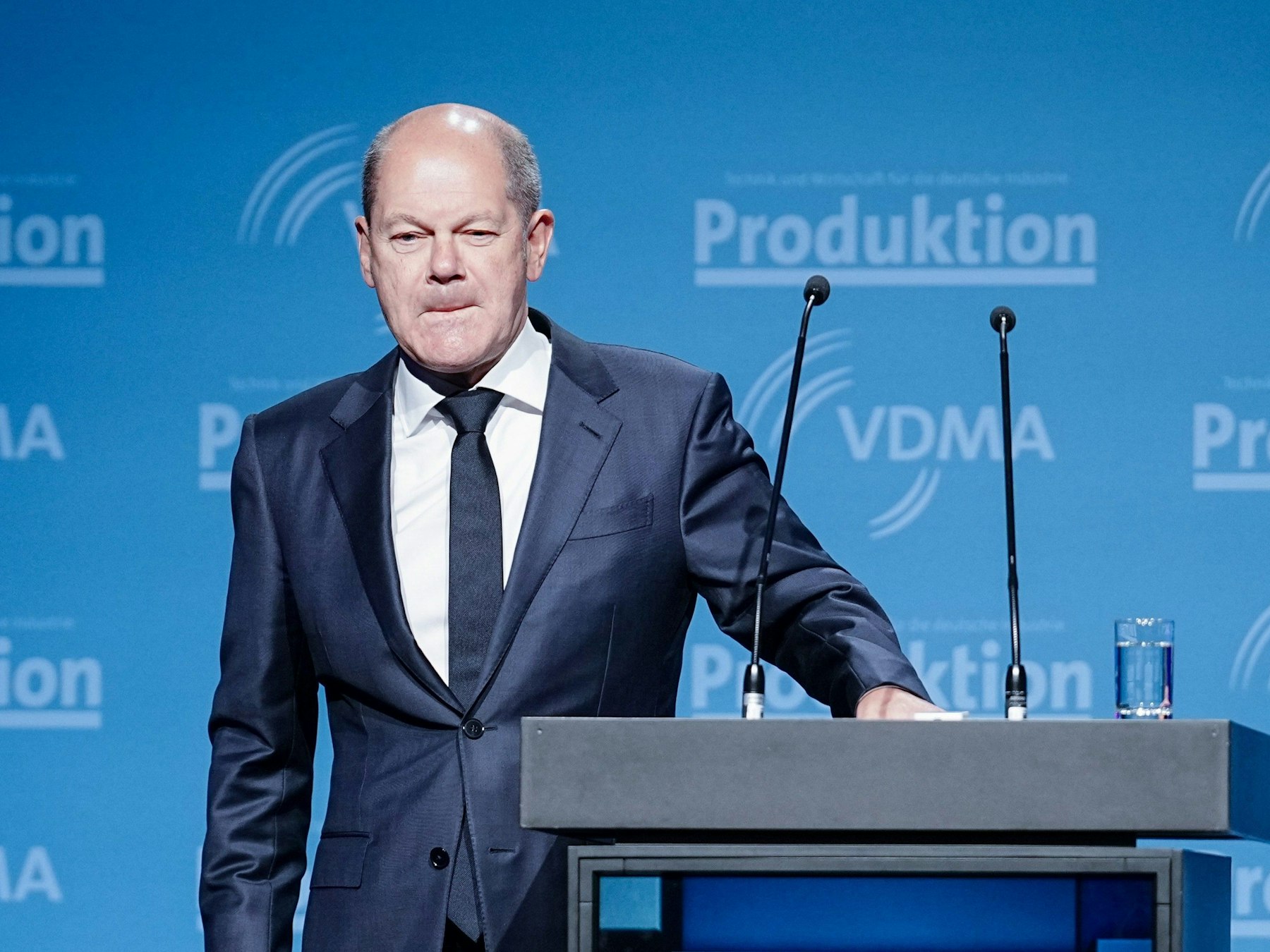 Olaf Scholz beim 13. Deutschen Maschinenbaugipfel in Berlin.