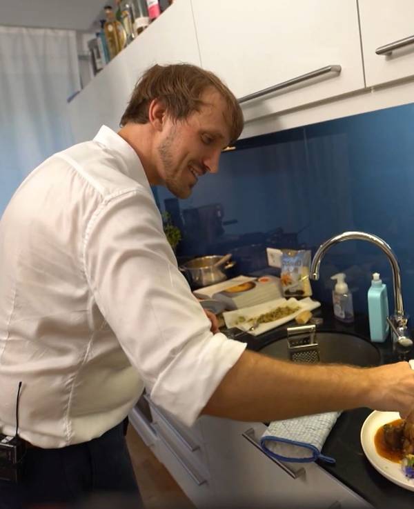 Beim Ossobuco mit Risotto läuft für Claas alles nach Plan.