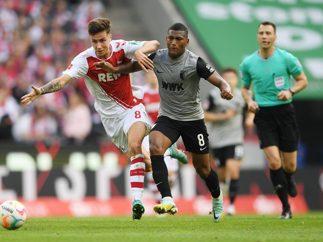 Denis Huseinbasic beim Spiel des 1. FC Köln am Ball.