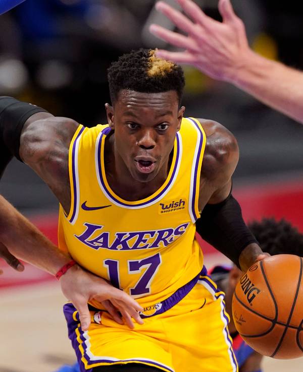 Dennis Schröder von den Los Angeles Lakers in Aktion.