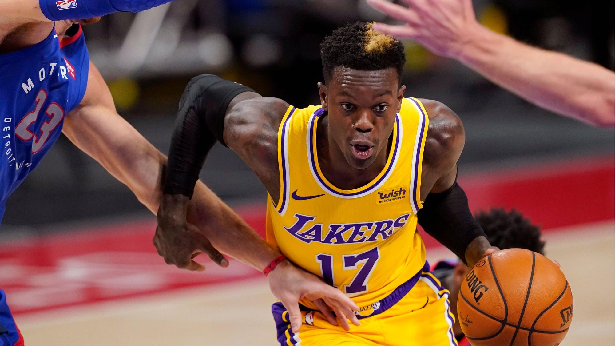 Dennis Schröder von den Los Angeles Lakers in Aktion.