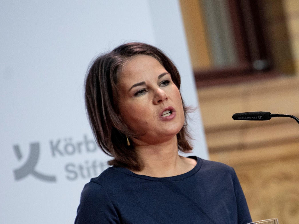 Annalena Baerbock richtete sich beim Berliner Forum an den russischen Präsidenten Wladimir Putin.