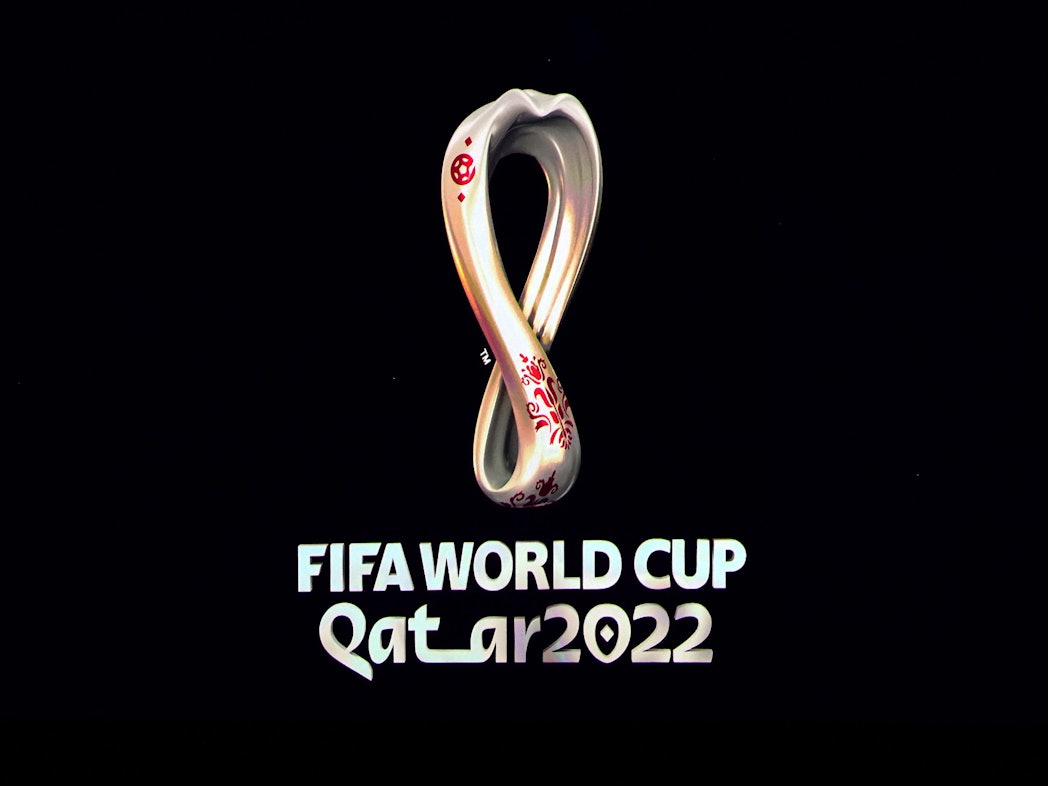 Das Logo der Fußball-WM 2022 in Katar.