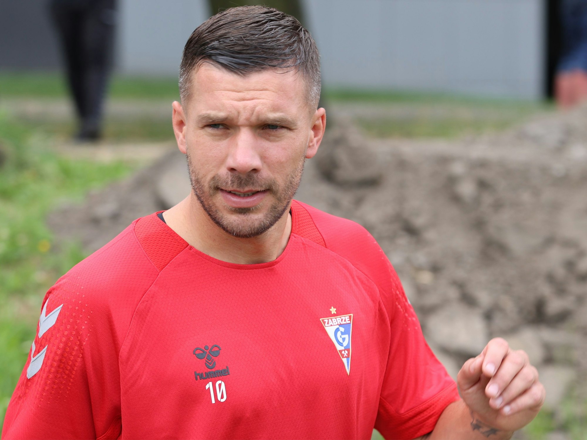 Lukas Podolski, ehemaliger deutscher Nationalspieler, während einer Trainingseinheit.