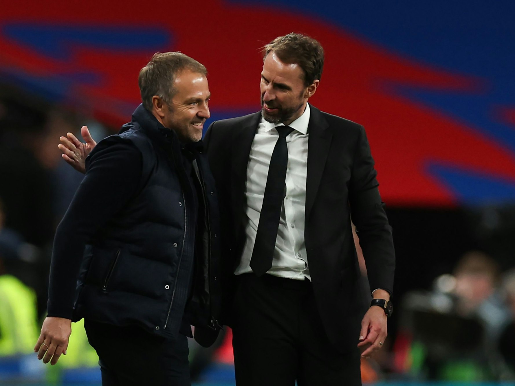 Hansi Flick (l.) und Gareth Southgate.