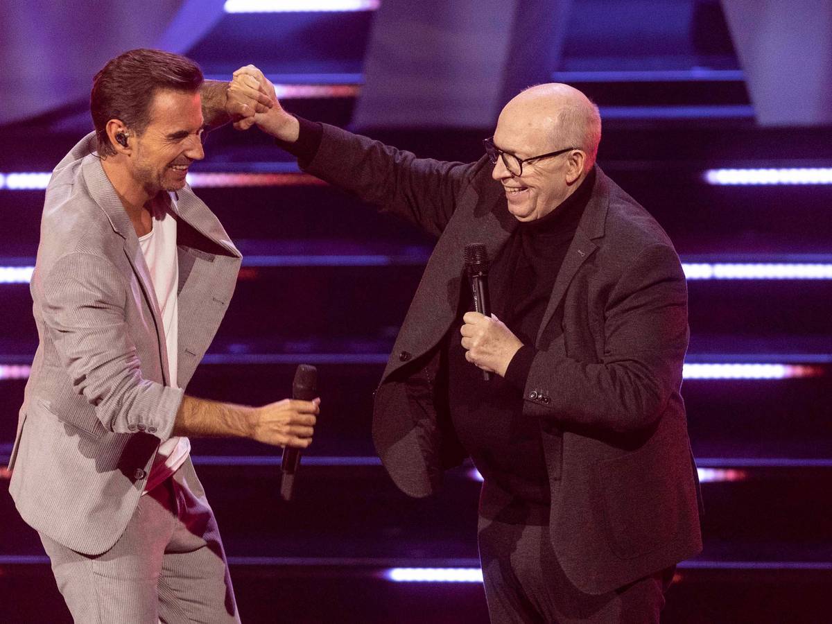 Florian Silbereisen und Rainer Calmund bei der Aufzeichnung der TV-Show Das grosse Schlagerjubiläum 2022.