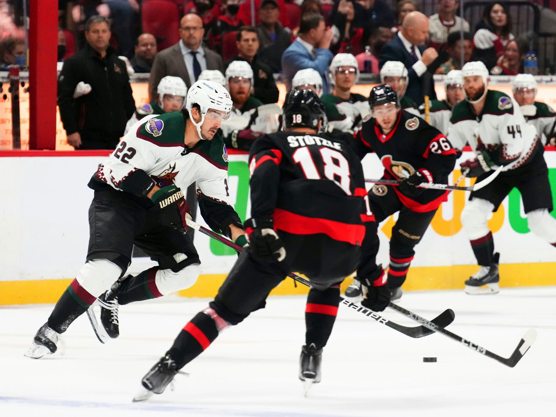 NHL-Star Tim Stützle auf dem Eis.
