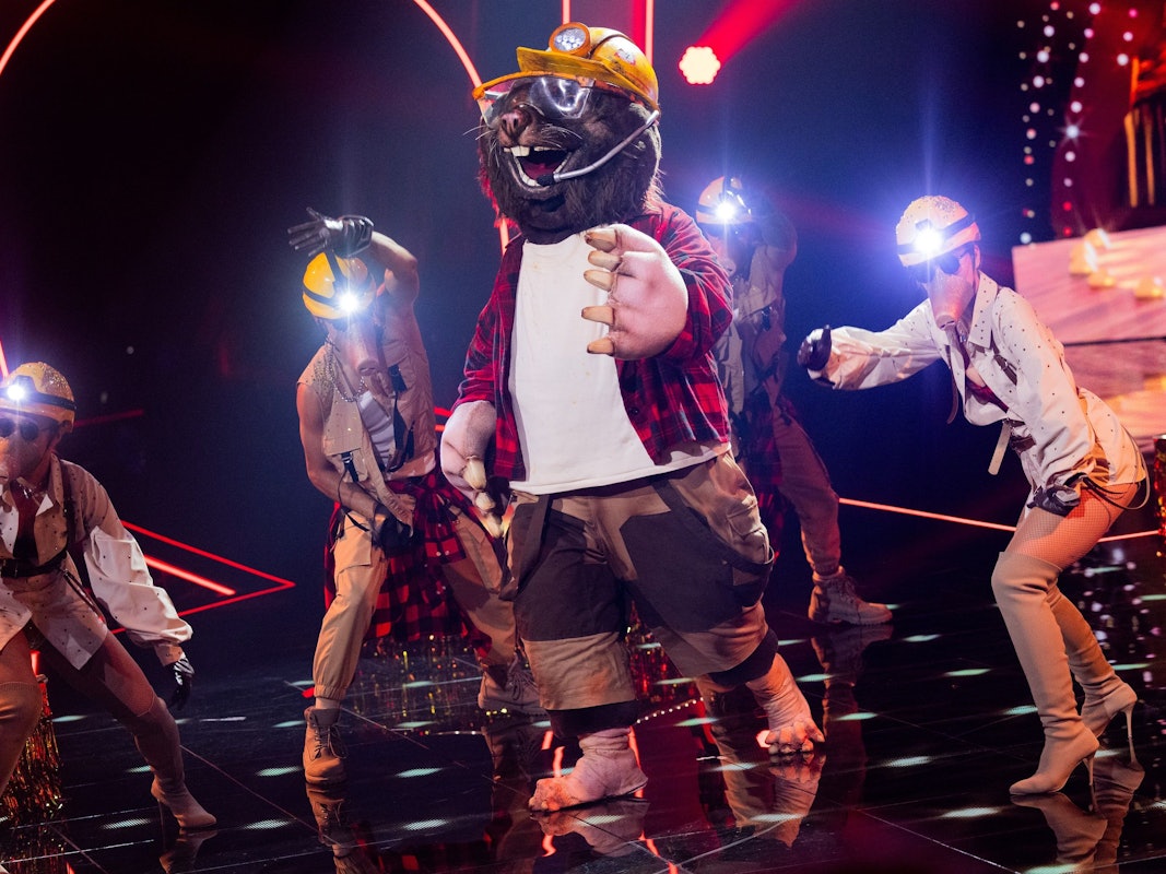 Die Figur „Der Maulwurf“ steht in der ProSieben-Show „The Masked Singer“ in Show 4 am 22. Oktober 2022 auf der Bühne.