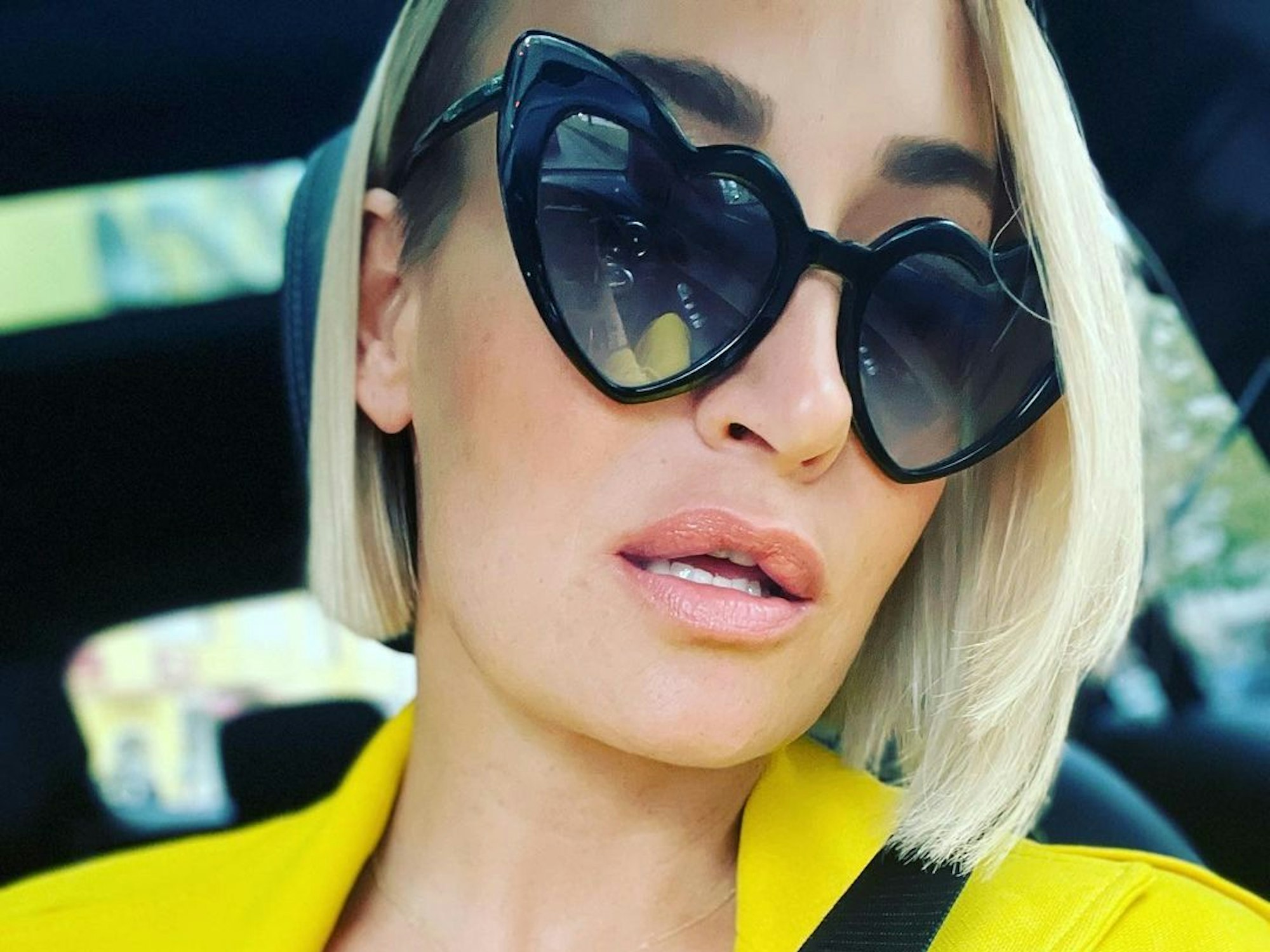 Sarah Connor auf einem Instagram-Selfie vom Oktober 2022 im Auto.