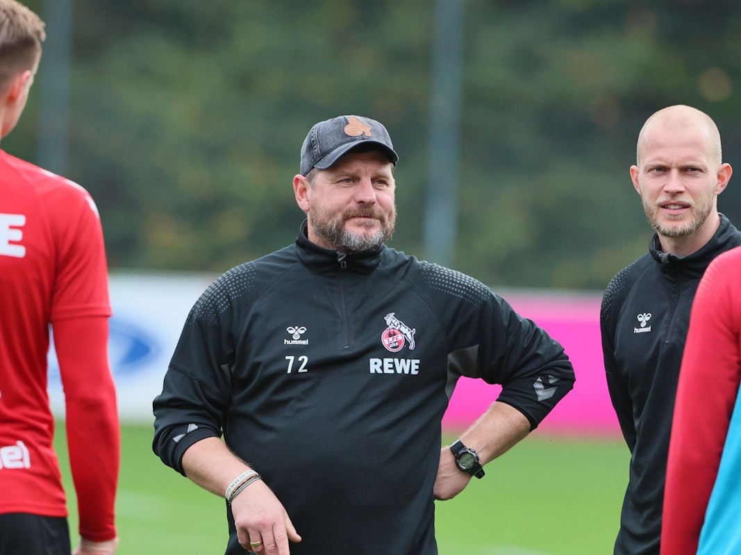 Chefcoach Steffen Baumgart am Samstag (29. Oktober 2022) beim Abschlusstraining des 1. FC Köln vor dem Bundesliga-Heimspiel gegen die TSG Hoffenheim