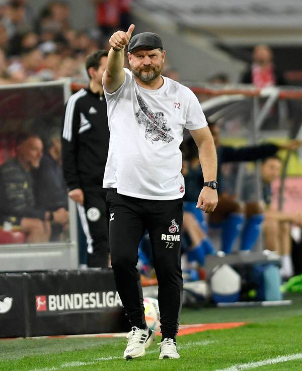 Steffen Baumgart beim 1:1 des 1. FC Köln gegen die TSG Hoffenheim am Sonntag (30. Oktober 2022)