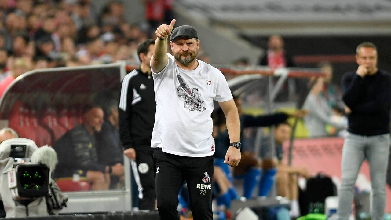 Steffen Baumgart beim 1:1 des 1. FC Köln gegen die TSG Hoffenheim am Sonntag (30. Oktober 2022)