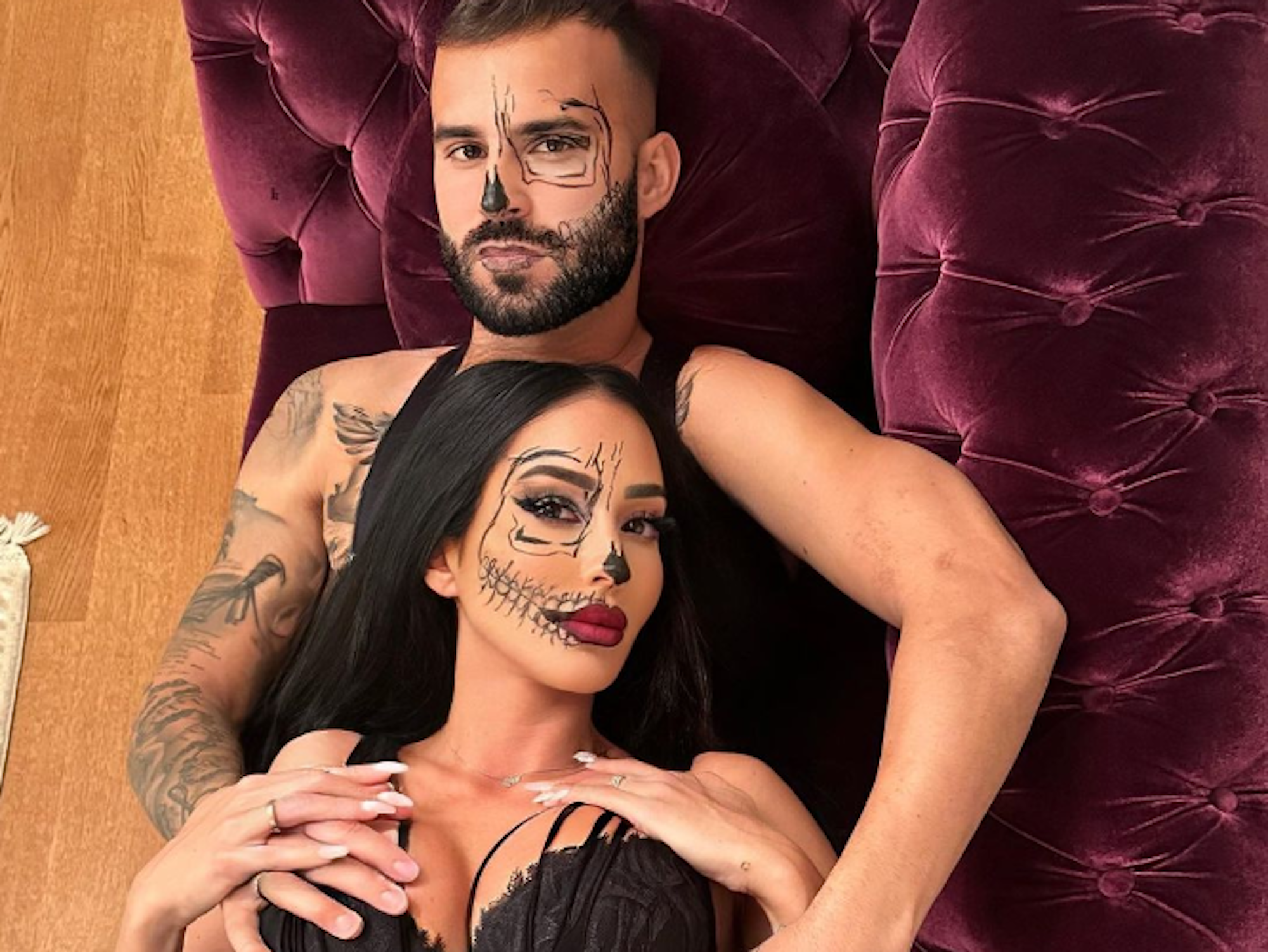 Jesé Rodríguez und Aurah Ruiz an Halloween.