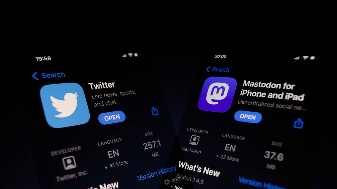 Die Apps von Twitter und Mastodon.