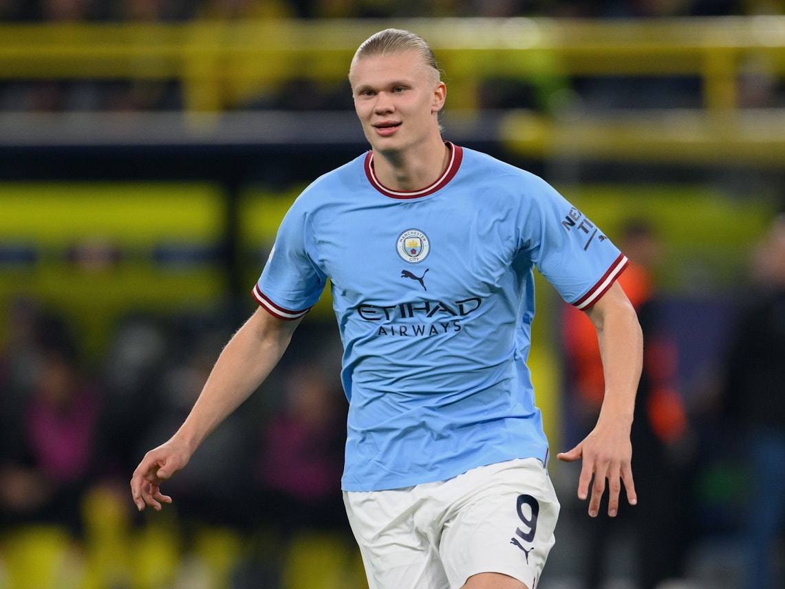Erling Haaland im Spiel von Manchester City.