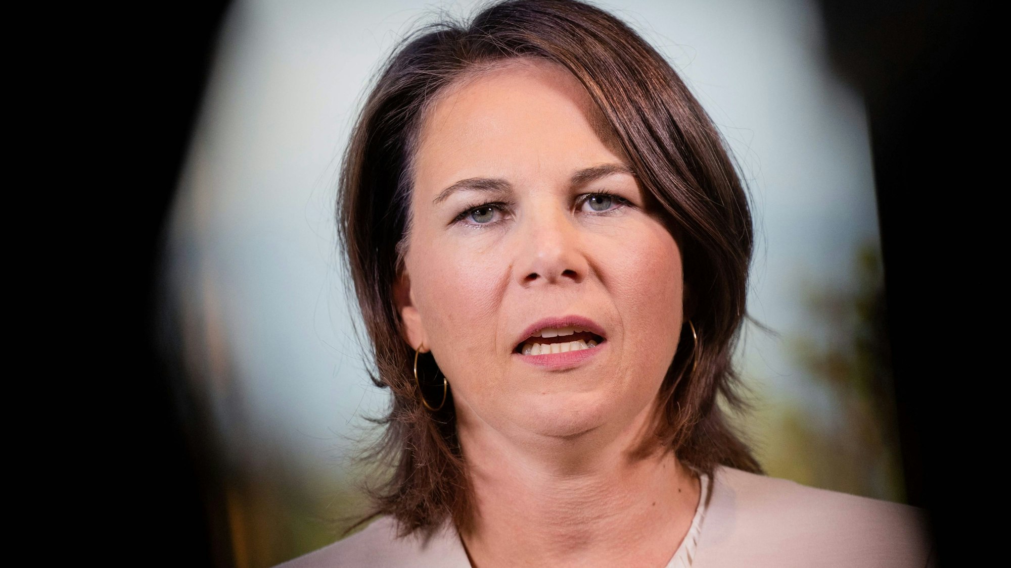 Annalena Baerbock spricht bei dem G7-Treffen in Münster.