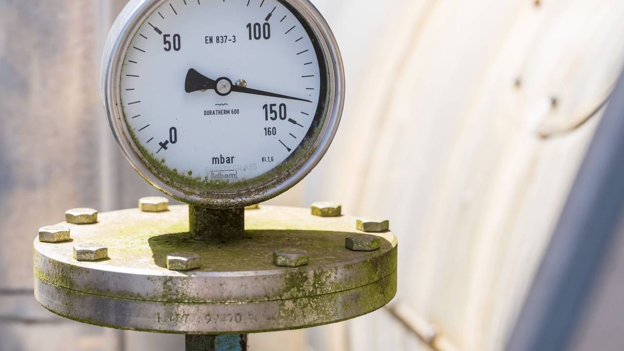 Eine Anzeige für Druck in der Anlage des Gasspeicher Wolfersberg