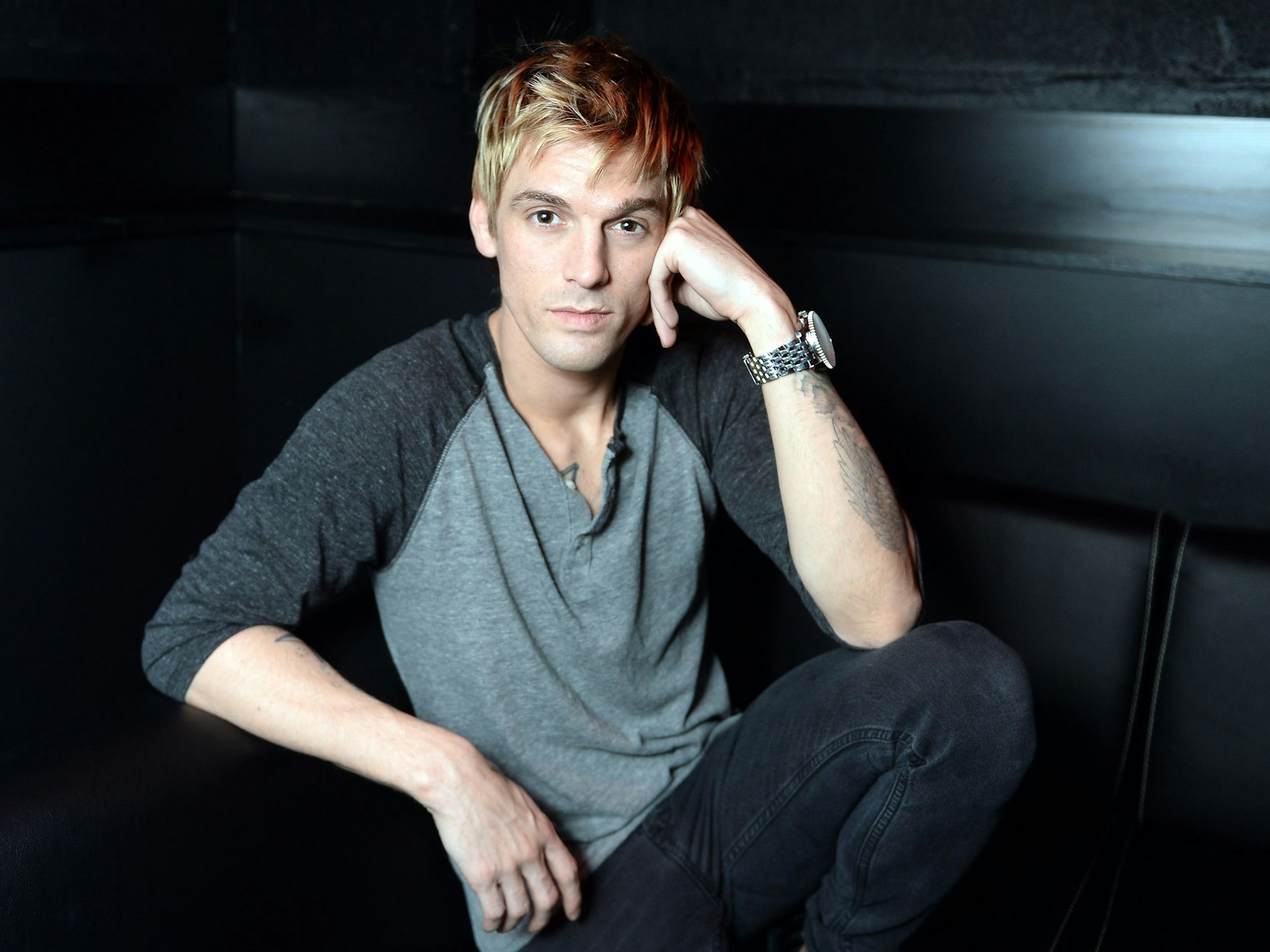 Der US-amerikanischer Popsänger Aaron Carter am 21.01.2015 im K17 in Berlin.