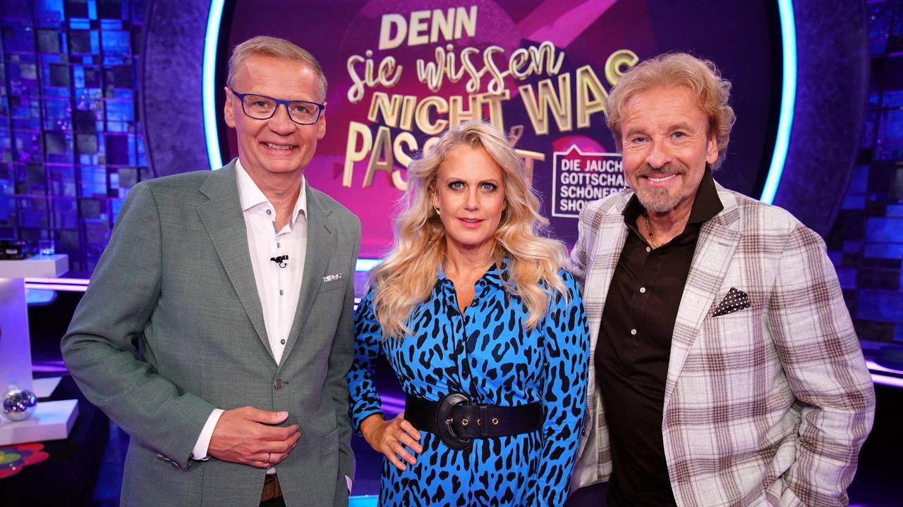 Günther Jauch (l.), Barbara Schöneberger und Thomas Gottschalk.