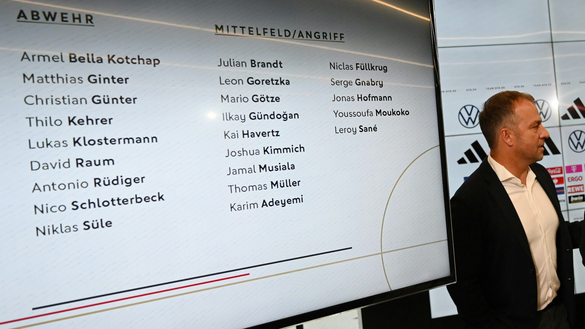 Bundestrainer Hansi Flick gibt den Kader für die WM in Katar bekannt.