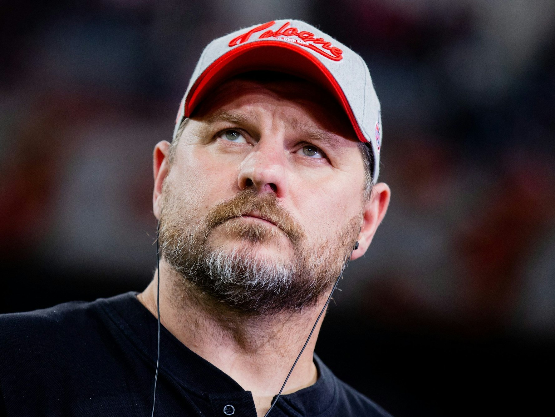 Steffen Baumgart beim Spiel gegen Bayer Leverkusen.