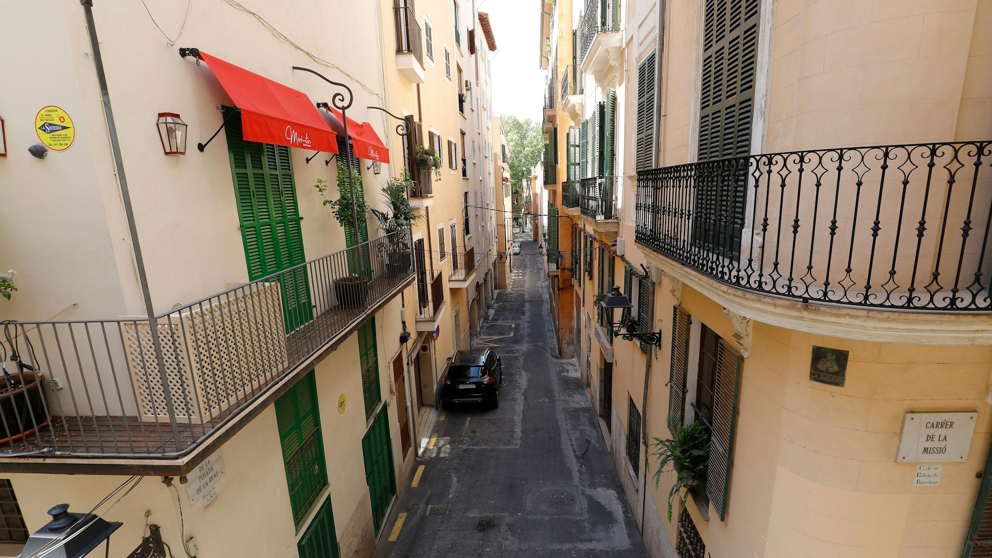 Die Straßen in der Innenstadt von Palma de Mallorca.