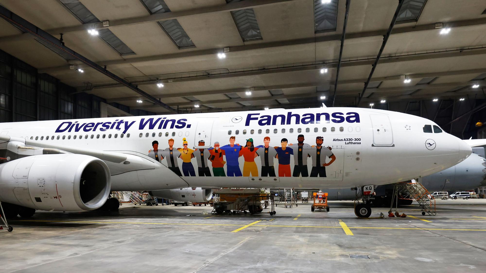 Das Flugzeug der Nationalmannschaft für den Oman-Trip.