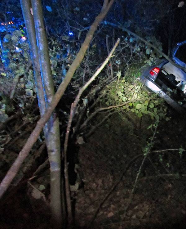 Ein Auto steht mitten in einem Gebüsch und ist schwer beschädigt. Der Unfall in Mettmann muss noch aufgeklärt werden.