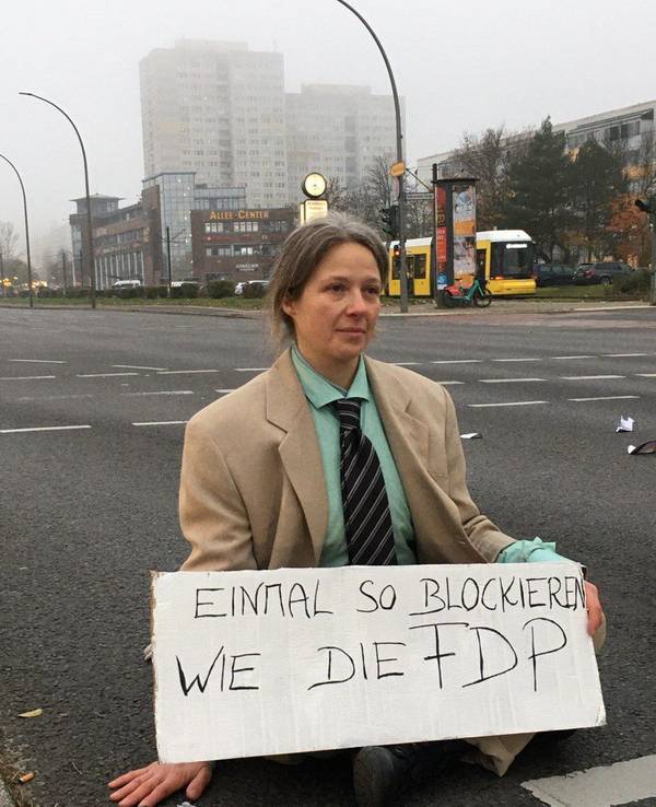 Kritik an der FDP: Die Aktivisten der Letzten Generation kritisieren die Blockadehaltung beim Klimaschutz.