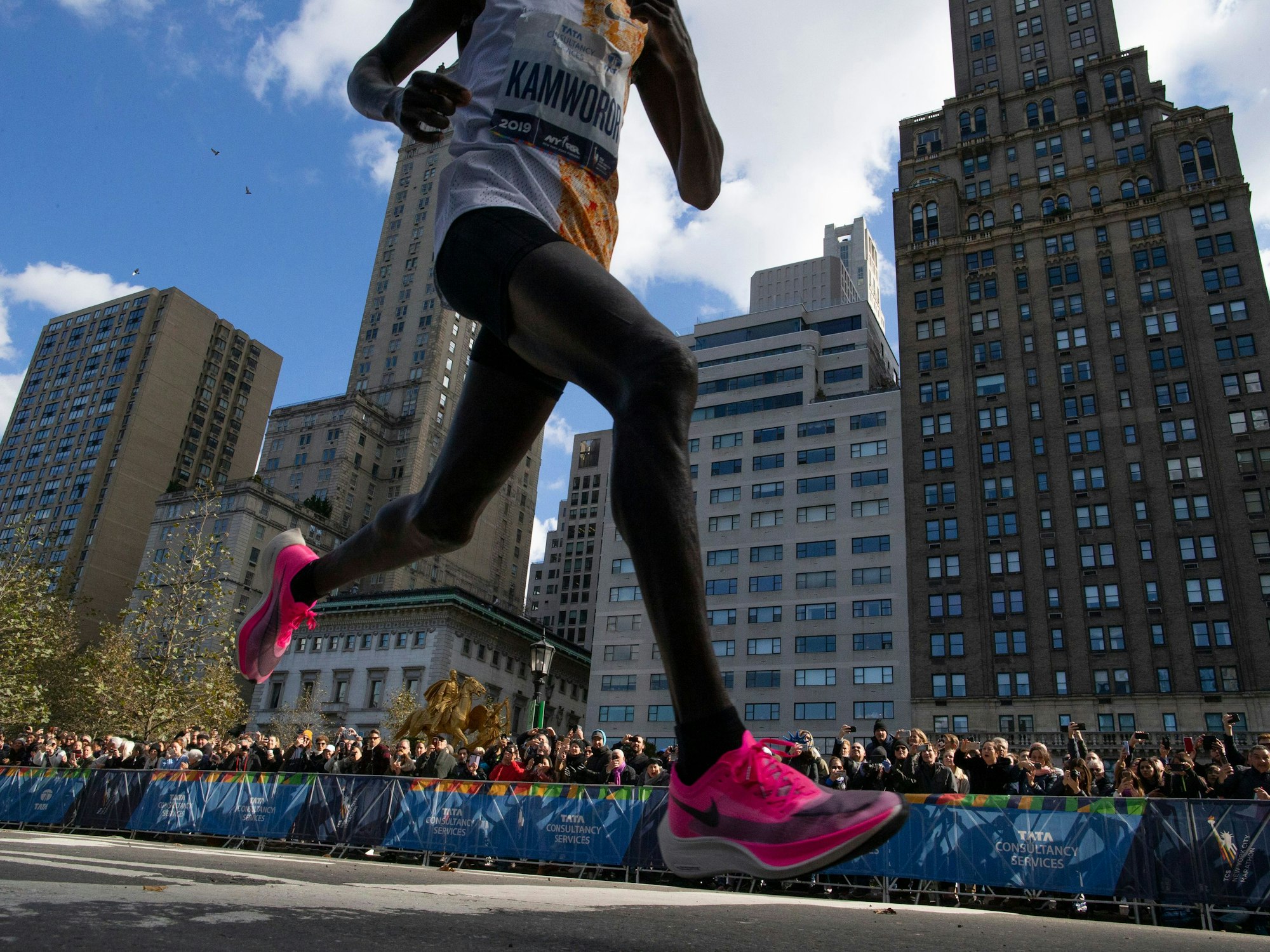 Marathon, Herren. Geoffrey Kamworor aus Kenia in Aktion.