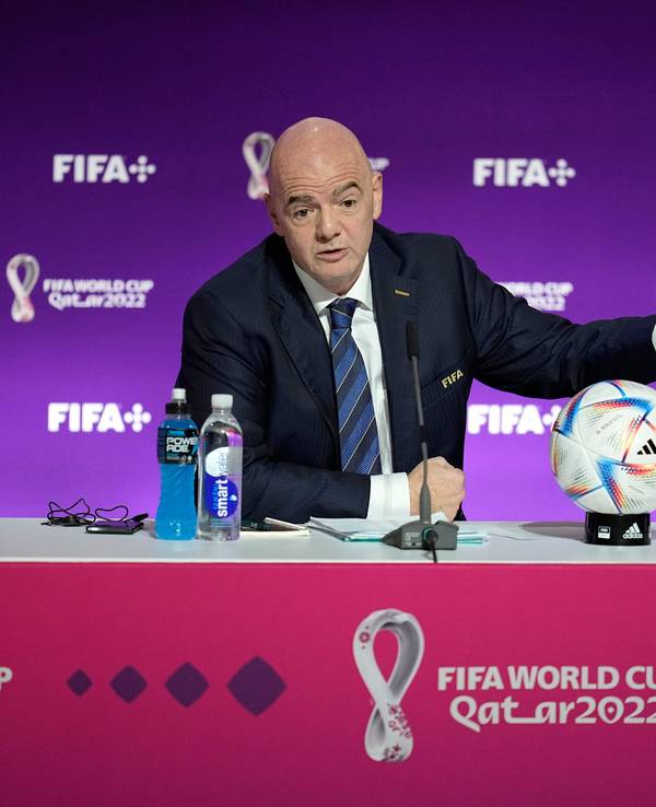 FIFA-Präsident Gianni Infantino bei einer Pressekonferenz.