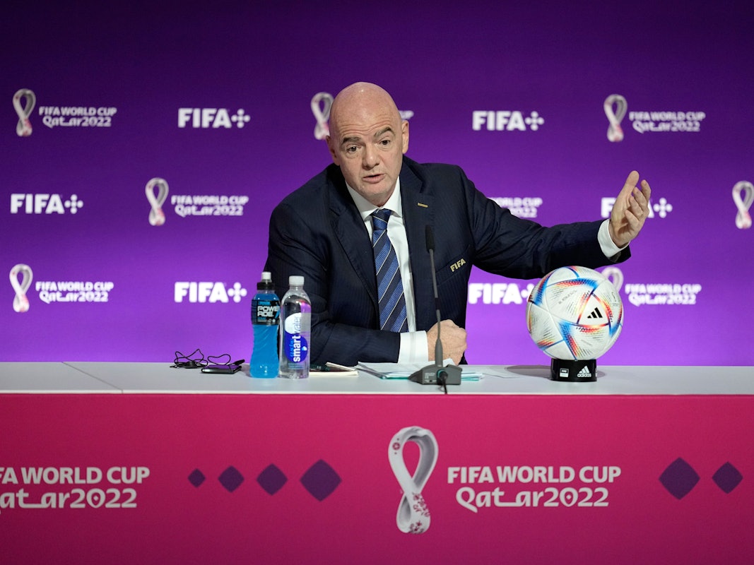FIFA-Präsident Gianni Infantino bei einer Pressekonferenz.
