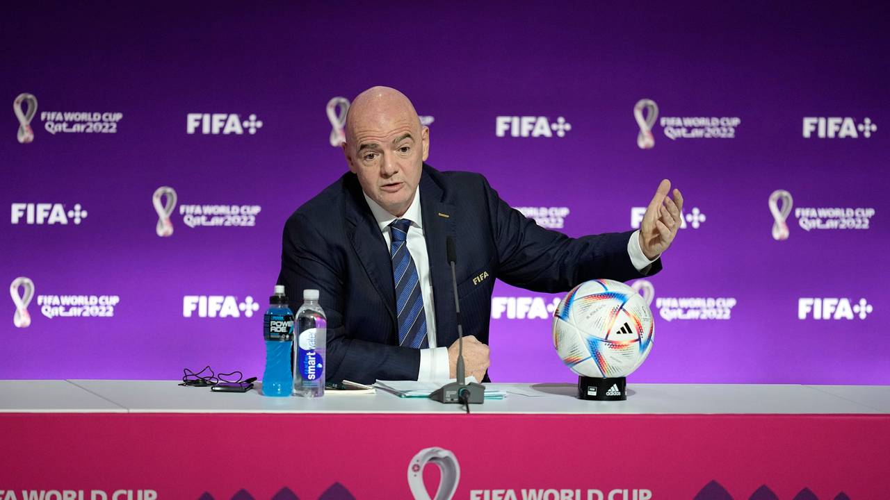 FIFA-Präsident Gianni Infantino bei einer Pressekonferenz.
