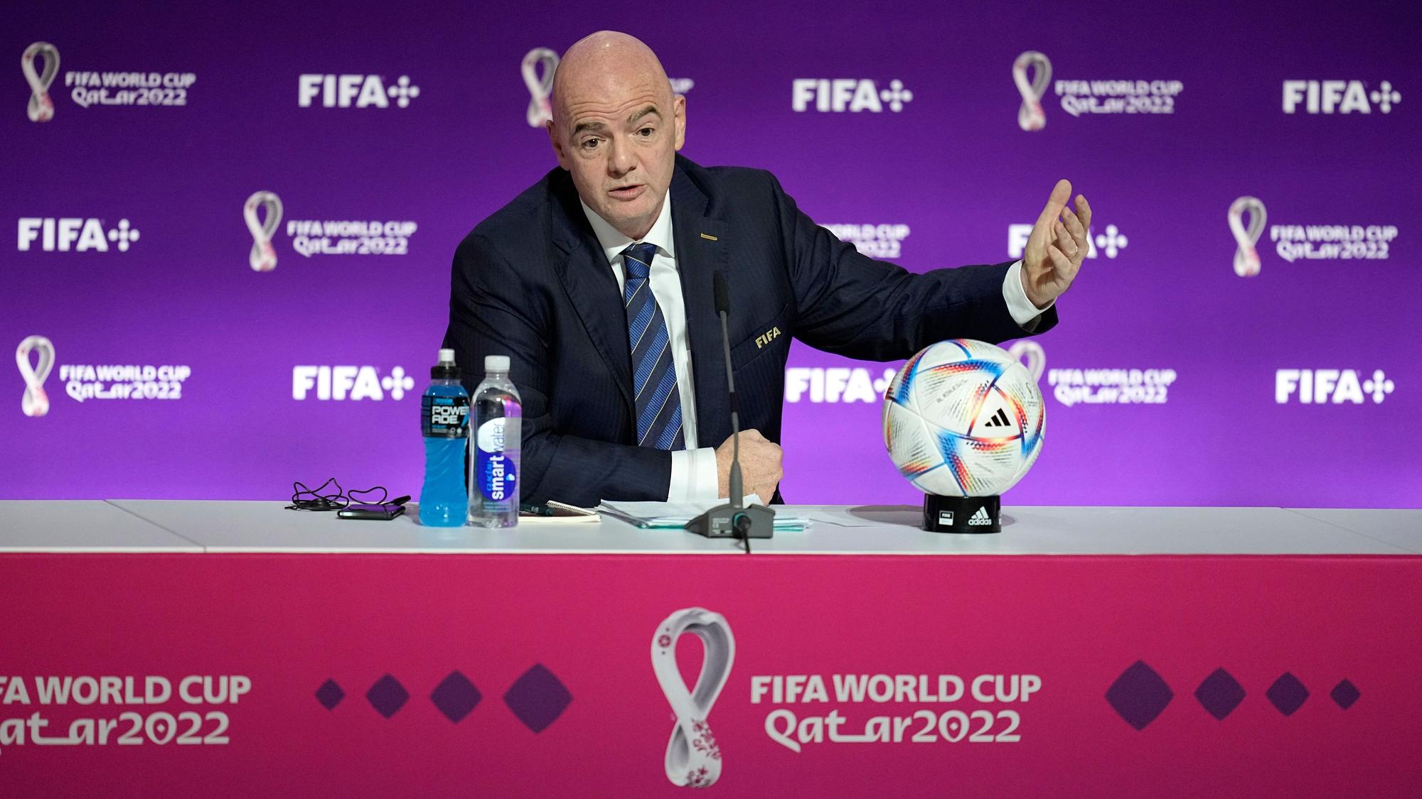 FIFA-Präsident Gianni Infantino bei einer Pressekonferenz.