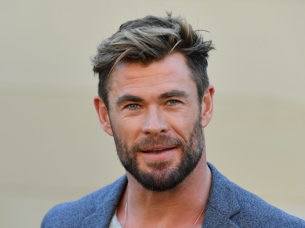 Schauspieler Chris Hemsworth bei einer Pressekonferenz im April 2021.