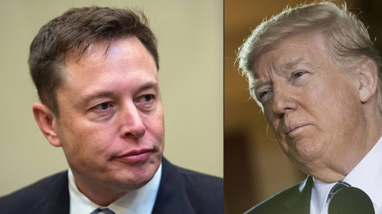 Fotomontage von Elon Musk und Donald Trump